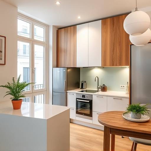 Cocina moderna en un apartamento en el barrio de Salamanca